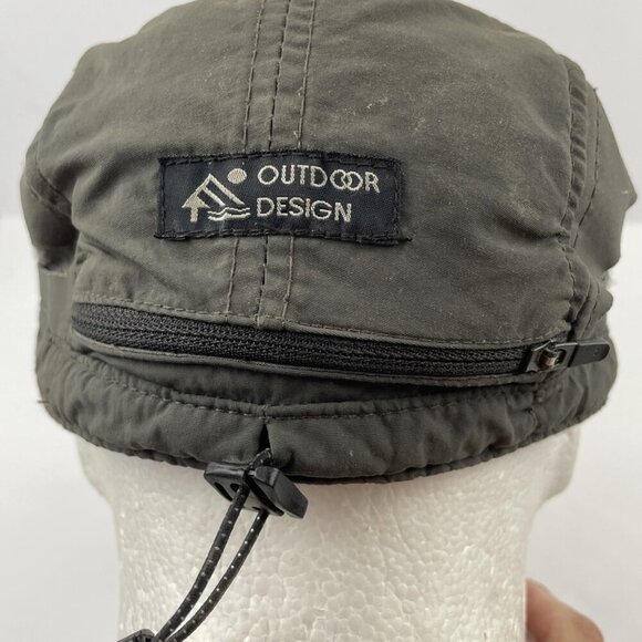 Dorfman Pacific 5 Panel Hat Packable Neck Flap Gray XL Drawstring Fish Hike - Picture 4 of 11